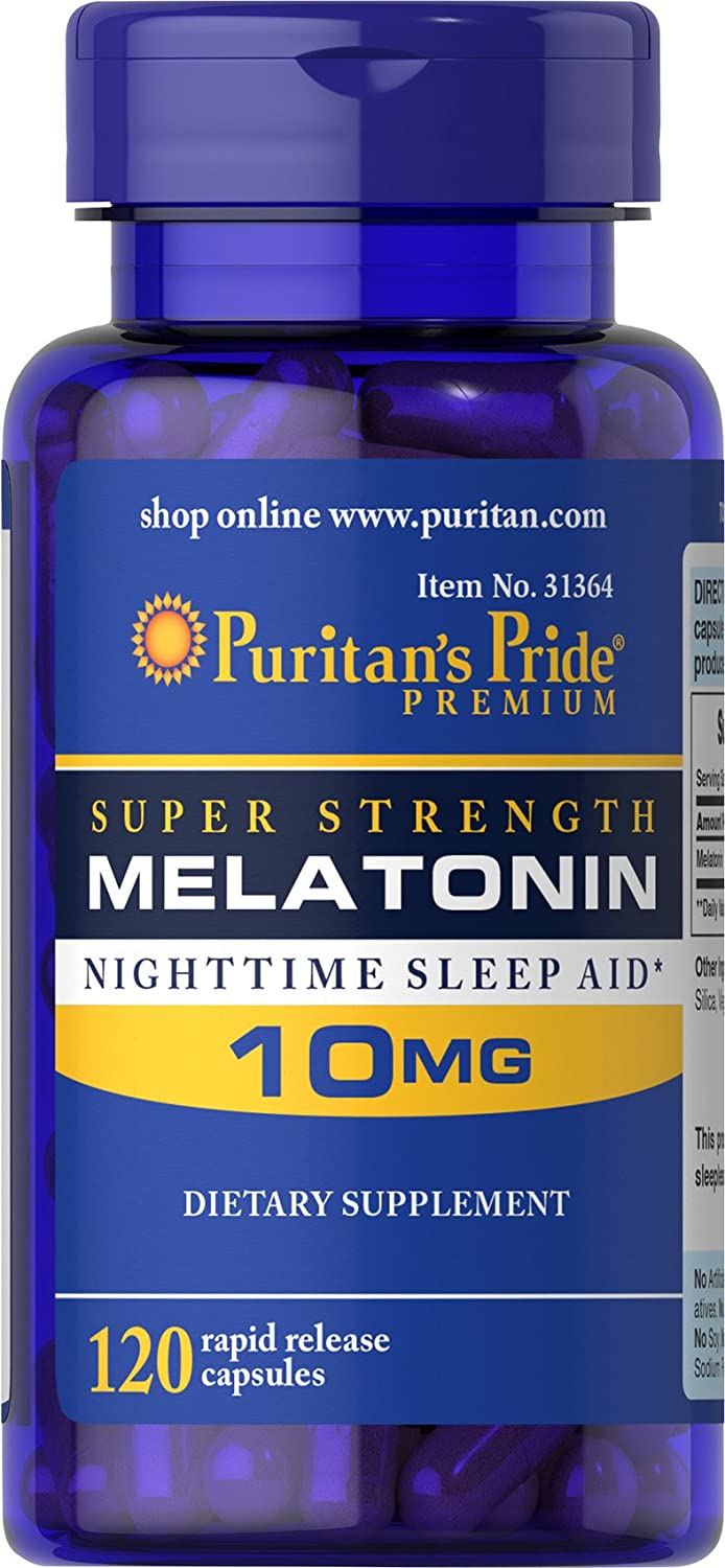 Rapid Release Melatonin 10Mg, Supports Sound Sleep, 120 Count by Puritan's Pride