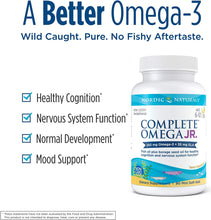 Load image into Gallery viewer, Nordic Naturals Complete Omega Jr, Lemon - 90 Mini Soft Gels - 283 mg Total Omega-3s &amp; 35 mg GLA - Healthy Cognition, Nervous System Function - Non-GMO - 45 Servings