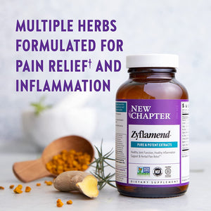 New Chapter Multi-Herbal Pain Reliever+ Joint Supplement, Zyflamend™ 10-in-1 Superfood Blend with Ginger & Turmeric for Healthy Inflammation Response & Herbal Pain Relief+, 180 Count