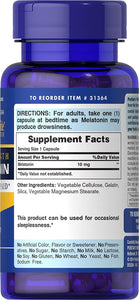 Rapid Release Melatonin 10Mg, Supports Sound Sleep, 120 Count by Puritan's Pride