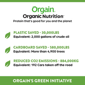 Orgain Organic Plant Based Protein Powder, Vanilla Bean - 21g of Protein, Vegan, Low Net Carbs, Gluten Free, Lactose Free, No Sugar Added, Soy Free, Kosher, Non-GMO, 2.03 Lb