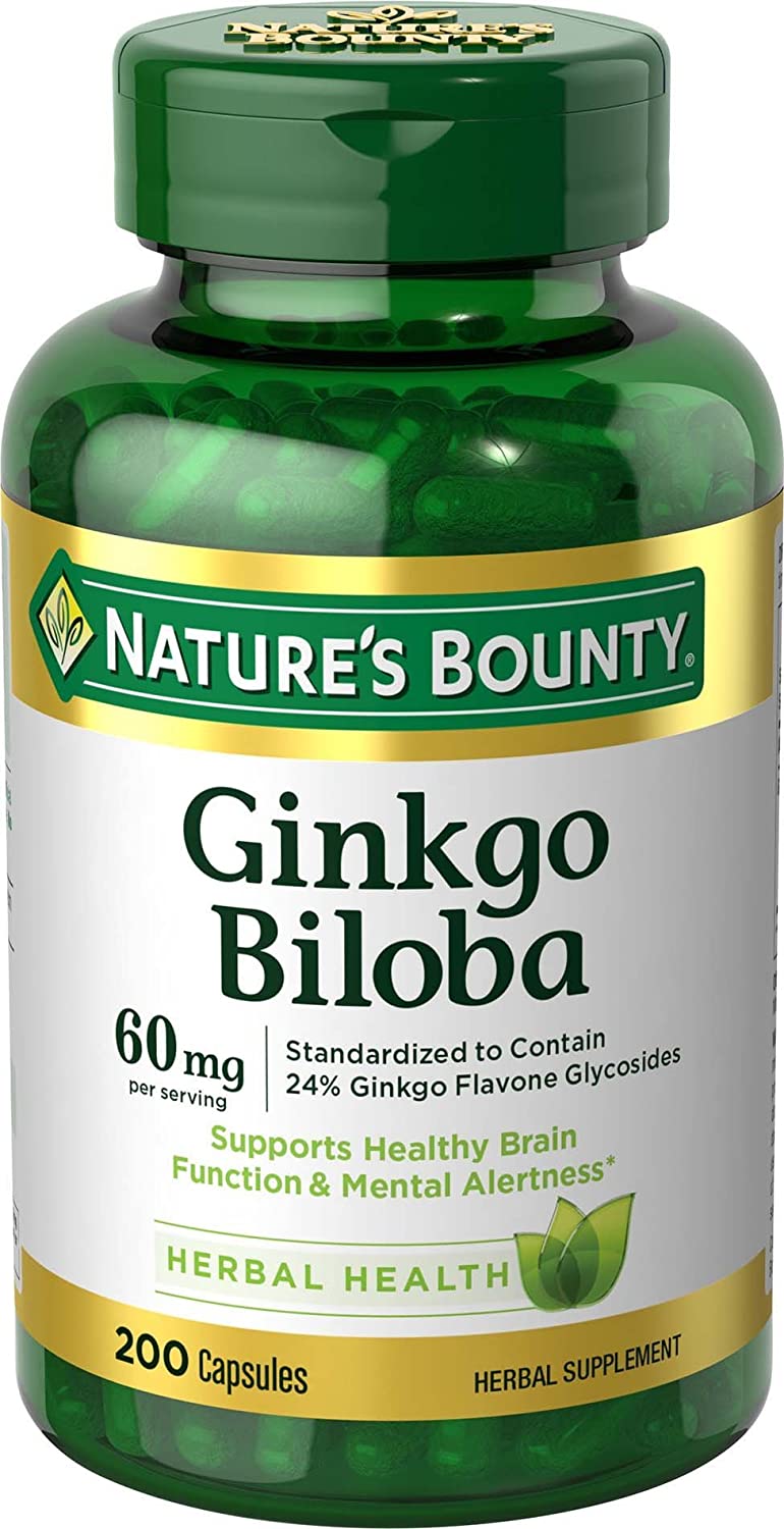 Nature's Bounty Ginkgo Biloba 60 Mg, 200 Capsules