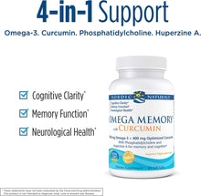 Load image into Gallery viewer, Nordic Naturals Omega Memory with Curcumin, Lemon - 60 Soft Gels - 1000 mg Omega-3 + 400 mg Optimized Curcumin - Memory, Cognition - Contains Phosphatidylcholine &amp; Huperzine A - Non-GMO - 30 Servings