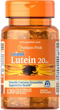 Load image into Gallery viewer, Lutein 20 mg with Zeaxanthin Softgels, Supports Eye Health* 120 Count by Puritan&#39;s Pride