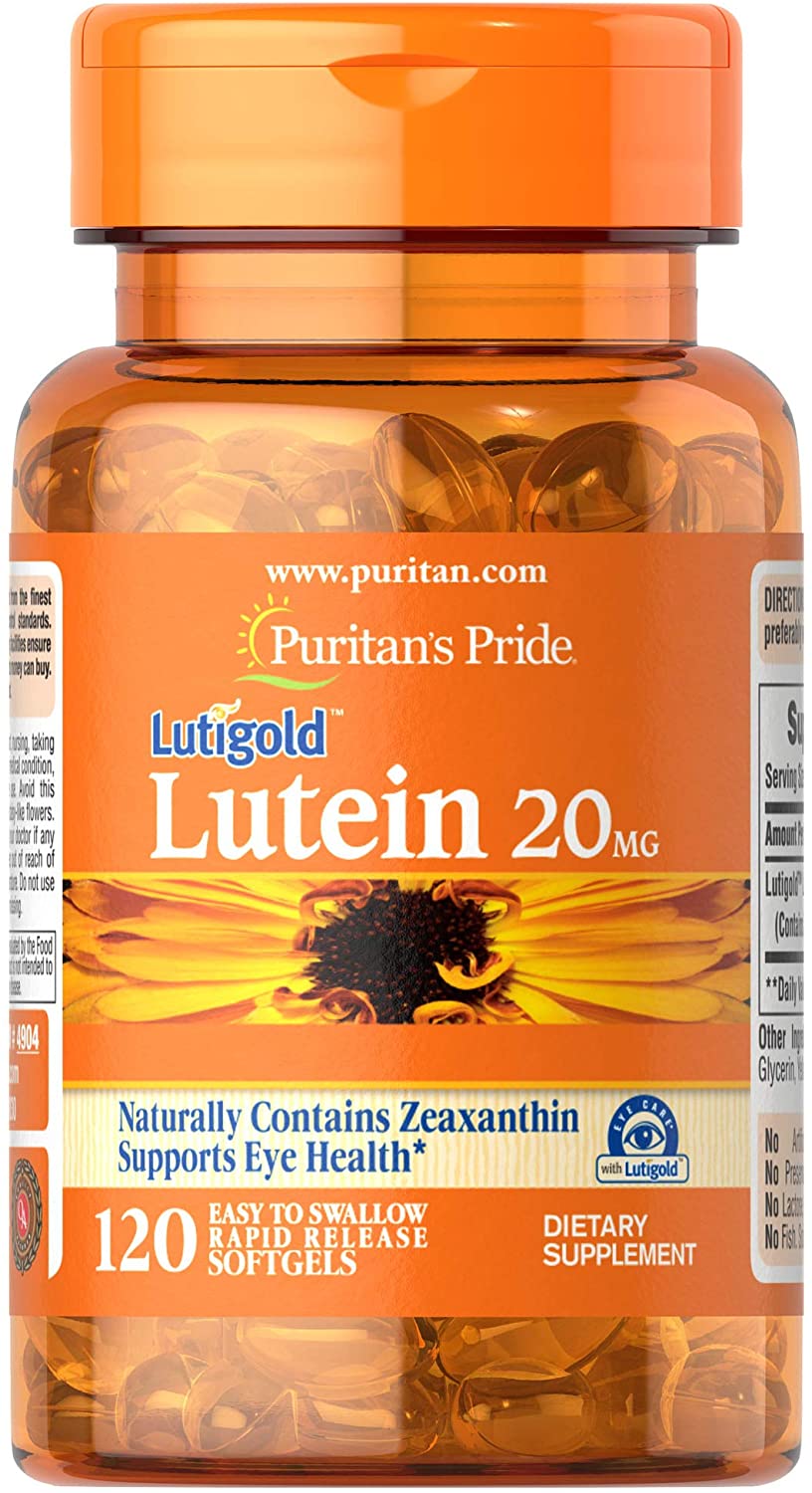 Lutein 20 mg with Zeaxanthin Softgels, Supports Eye Health* 120 Count by Puritan's Pride