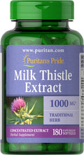 Load image into Gallery viewer, Puritans Pride Milk Thistle 4:1 Extract 1000 Mg (Silymarin) Softgels, 180 Count