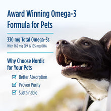 Load image into Gallery viewer, Nordic Naturals Omega-3 Pet, Unflavored - 330 mg Omega-3 Per Soft Gel - Fish Oil for Dogs with EPA &amp; DHA - Promotes Heart, Skin, Coat, Joint, &amp; Immune Health