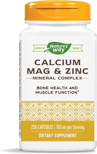 Nature's Way Calcium, Magnesium & Zinc, 765 mg per Serving, 250 Capsules