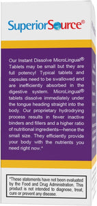 Superior Source No Shot Vitamin B12 Methylcobalamin (5000 mcg), B6, Folic Acid, Quick Dissolve Sublingual Tablets, 60 Ct, Increase Energy, Healthy Heart, Boost Metabolism, Stress Support, Non-GMO