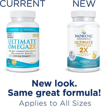 Load image into Gallery viewer, Nordic Naturals Ultimate Omega 2X, Lemon Flavor - 2150 mg Omega-3-60 Soft Gels - High-Potency Omega-3 Fish Oil with EPA &amp; DHA - Promotes Brain &amp; Heart Health - Non-GMO - 60 Servings
