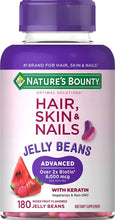 Load image into Gallery viewer, Nature&#39;s Bounty Optimal Solutions Advanced Hair, Skin &amp; Nails Jelly Beans with Biotin, Mixed Fruit Flavor, 180 Count
