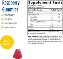 Load image into Gallery viewer, Nordic Naturals Zero Sugar Melatonin Gummies, Raspberry - 1.5 mg Melatonin - 60 Gummies - Great Taste - Restful Sleep, Antioxidant Support - Non-GMO, Vegan - 60 Servings