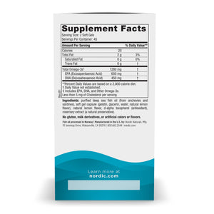 Nordic Naturals Ultimate Omega, Lemon Flavor - 1280 mg Omega-3-90 Soft Gels - High-Potency Omega-3 Fish Oil Supplement with EPA & DHA - Promotes Brain & Heart Health - Non-GMO - 45 Servings