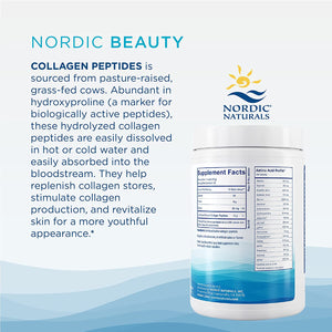 Nordic Naturals Nordic Beauty Collagen Peptides, Unflavored Collagen Supplement for Skin Health and Elasticity, Collagen Peptide Powder for Hot and Cold Beverages, 10.6 Ounces, 30 Servings