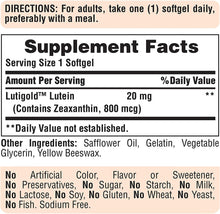 Load image into Gallery viewer, Lutein 20 mg with Zeaxanthin Softgels, Supports Eye Health* 120 Count by Puritan&#39;s Pride
