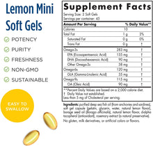 Load image into Gallery viewer, Nordic Naturals Complete Omega Jr, Lemon - 90 Mini Soft Gels - 283 mg Total Omega-3s &amp; 35 mg GLA - Healthy Cognition, Nervous System Function - Non-GMO - 45 Servings