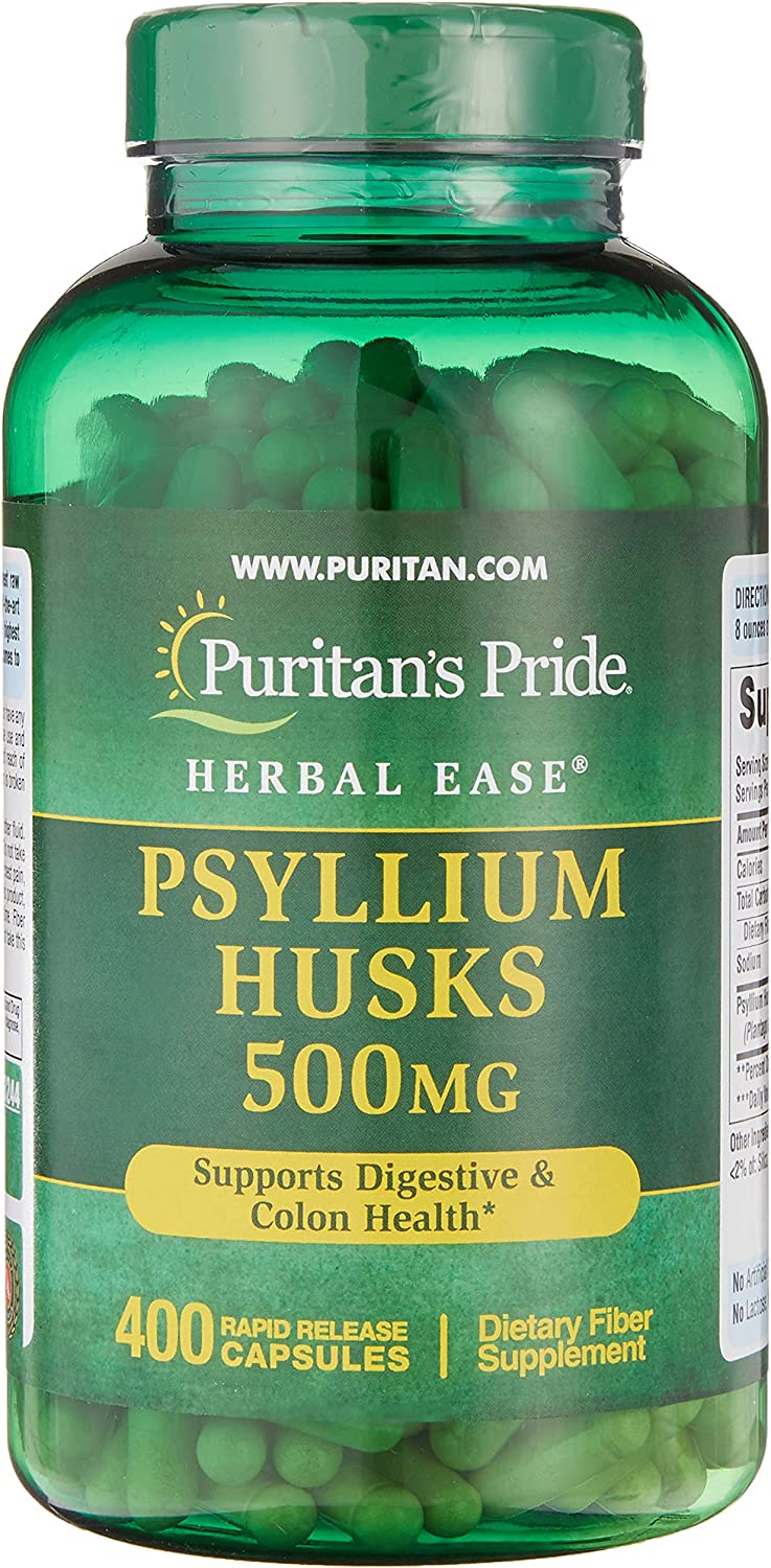 Puritan's Pride Psyllium Husks 500 Mg, Supports Digestive and Colon Health, 400 ct, by Puritan's Pride