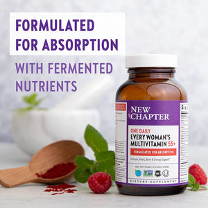 New Chapter Multivitamin for Women 50 Plus + Immune Support - Every Woman's One Daily 55+ with Fermented Probiotics + Whole Foods + Astaxanthin + Organic Non-GMO Ingredients - 72 ct