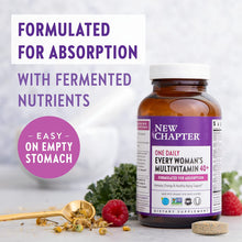 Load image into Gallery viewer, New Chapter Women&#39;s Multivitamin + Immune Support, One Daily 40+, Fermented with Probiotics + D3 + B Vitamins + Organic Non-GMO Ingredients, 72 Count