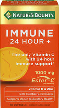 Load image into Gallery viewer, Nature’s Bounty Immune 24 Hour +, The only Vitamin C with 24 Hour Immune Support from Ester C, Rapid Release Softgels, 50 Count