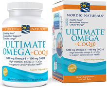 Load image into Gallery viewer, Nordic Naturals Ultimate Omega + CoQ10, Lemon - 60 Soft Gels - 1280 mg Omega-3 + 100 mg CoQ10 - Heart Health, Cellular Energy, Antioxidant Support - Non-GMO - 30 Servings
