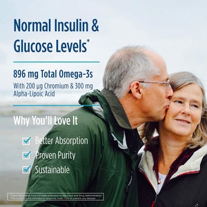 Nordic Naturals ProOmega Blood Sugar - Fish Oil, 455 mg EPA, 315 mg DHA, 200 ug Chromium, 300 mg Alpha-Lipoic Acid, Supports Normal Insulin and Glucose Levels*, 60 Soft Gels