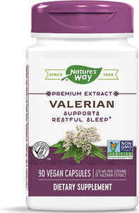 Nature's Way Valerian, Non-GMO, Gluten Free, 220 mg per serving, 90 Capsules