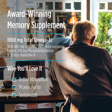 Load image into Gallery viewer, Nordic Naturals Omega Memory with Curcumin, Lemon - 60 Soft Gels - 1000 mg Omega-3 + 400 mg Optimized Curcumin - Memory, Cognition - Contains Phosphatidylcholine &amp; Huperzine A - Non-GMO - 30 Servings