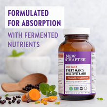 Load image into Gallery viewer, New Chapter Men&#39;s Multivitamin, Every Man&#39;s One Daily, Fermented with Probiotics + Selenium + B Vitamins + Vitamin D3 + Organic Non-GMO Ingredients - 72 Count