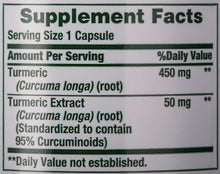 Load image into Gallery viewer, Nature&#39;s Bounty Turmeric Curcumin Caps, 60 ct, Green (15417)