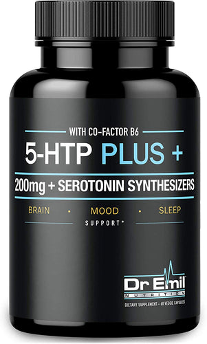 200 MG 5-HTP Plus Serotonin Synthesizers and Cofactor B6 for Improved Serotonin Conversion - Enhanced 5HTP Supplement for Serotonin Boost, Mood and Sleep Support