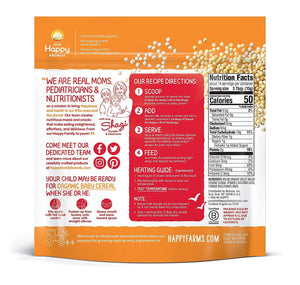 Happy Baby, Clearly Crafted Cereal (VARIETY PACK 2PK) - [Organic Whole Grain Oats and Quinoa] & [Organic Whole Grain Oatmeal], 7 Ounce, Organic Baby Cereal in a Resealable Pouch, with Iron to Support