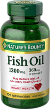 Load image into Gallery viewer, Nature&#39;s Bounty Fish Oil 1200 mg Omega-3, 200 Rapid Release Softgels