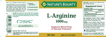 Load image into Gallery viewer, Nature&#39;s Bounty L-Arginine 1000 mg, 50 Tablets
