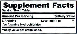 Nature's Bounty L-Arginine 1000 mg, 50 Tablets