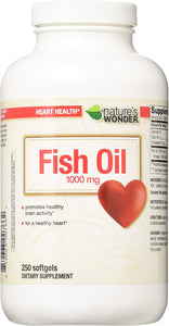 Nature's Wonder Fish Oil 1000mg Nutritional Supplement, 250 Count
