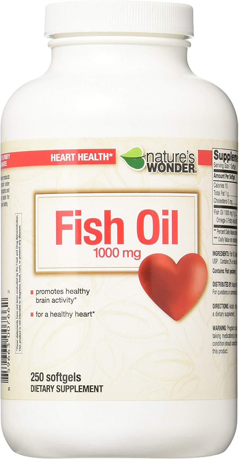 Nature's Wonder Fish Oil 1000mg Nutritional Supplement, 250 Count