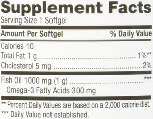 Nature's Wonder Fish Oil 1000mg Nutritional Supplement, 250 Count