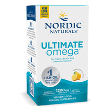 Load image into Gallery viewer, Nordic Naturals Ultimate Omega, Lemon Flavor - 1280 mg Omega-3-180 Soft Gels - High-Potency Omega-3 Fish Oil with EPA &amp; DHA - Promotes Brain &amp; Heart Health - Non-GMO - 90 Servings