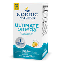 Load image into Gallery viewer, Nordic Naturals Ultimate Omega, Lemon Flavor - 1280 mg Omega-3-180 Soft Gels - High-Potency Omega-3 Fish Oil with EPA &amp; DHA - Promotes Brain &amp; Heart Health - Non-GMO - 90 Servings