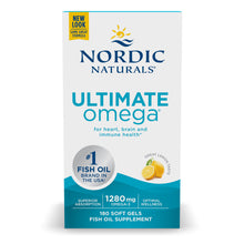 Load image into Gallery viewer, Nordic Naturals Ultimate Omega, Lemon Flavor - 1280 mg Omega-3-180 Soft Gels - High-Potency Omega-3 Fish Oil with EPA &amp; DHA - Promotes Brain &amp; Heart Health - Non-GMO - 90 Servings
