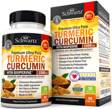 Load image into Gallery viewer, Turmeric Curcumin with Bioperine 1500mg. Highest Potency Available. Premium Pain Relief &amp; Joint Support with 95% Standardized Curcuminoids. Non-GMO, Gluten Free Turmeric Capsules with Black Pepper