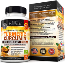 Load image into Gallery viewer, Turmeric Curcumin with Bioperine 1500mg. Highest Potency Available. Premium Pain Relief &amp; Joint Support with 95% Standardized Curcuminoids. Non-GMO, Gluten Free Turmeric Capsules with Black Pepper