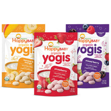 Load image into Gallery viewer, Happy Baby Organic Yogis Freeze-Dried Yogurt &amp; Fruit Snacks, Variety Pack, 6 Count (2 of Each Flavor)