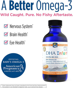 Nordic Naturals DHA Infant, Unflavored - 1050 mg Omega-3 + 300 IU Vitamin D3-4 oz - Supports Brain & Vision Development in Babies - Non-GMO - 24 Servings