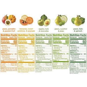 Happy Baby Organics Clearly Crafted Baby Food Pouches Variety Pack, 4 Ounces, 10 Count